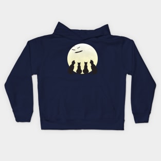 Cats & the Full Moon Kids Hoodie